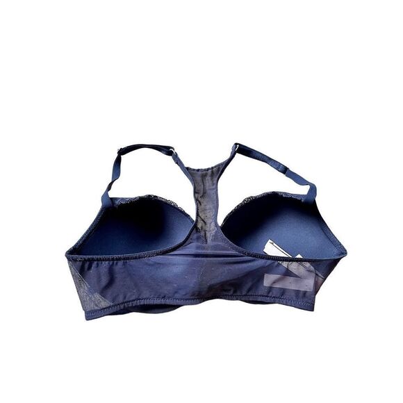 VICTORIA'S SECRET Favorite Push-up Bra Racer back Mesh Floral Lace 32D Purple  F - Picture 13 of 13
